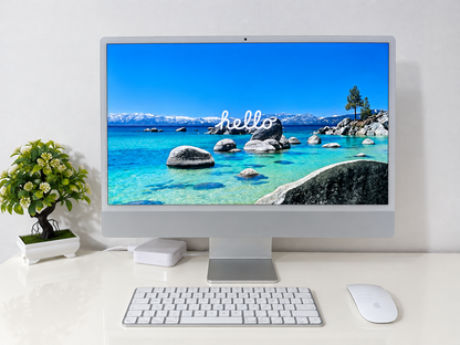 iMac (Mid 2021) [24", Apple M1 8 Core CPU, 8GB RAM, 256GB SSD, Apple 8 Core, macOS] Argento
