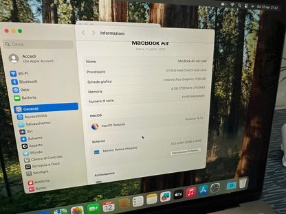 MacBook Air (2020) [13,3", Retina, Intel Core i5 1,1GHz, 8GB RAM, 256GB SSD, Intel Iris Plus Graphics, macOS] grigio