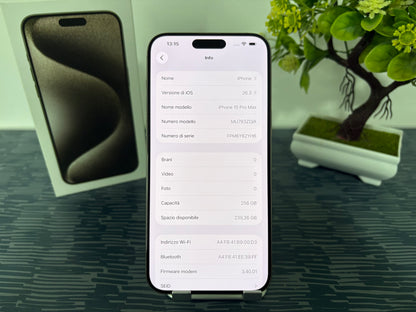 iPhone 15 Pro Max 256GB Titanio Bianco