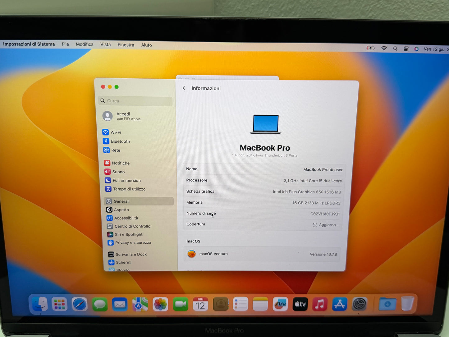 MacBook Pro (2017) [13,3", Intel Core i5 3,1GHz 16GB RAM, 256GB SSD, Intel Iris Plus Graphics 640, macOS] Grigio