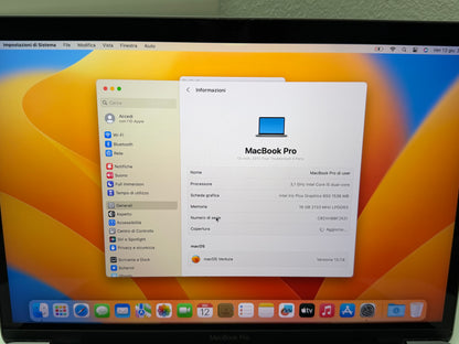 MacBook Pro (2017) [13,3", Intel Core i5 3,1GHz 16GB RAM, 256GB SSD, Intel Iris Plus Graphics 640, macOS] Grigio
