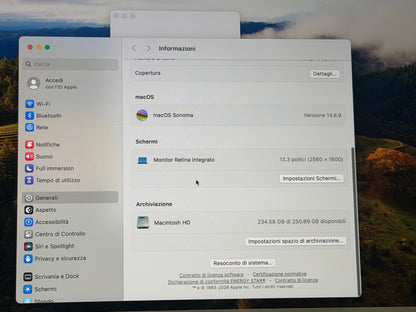 MacBook Air (2019) [13,3", Retina, Intel Core i5 1,6GHz, 8GB RAM, 256GB SSD, Intel UHD Graphics 617, macOS] Grigio