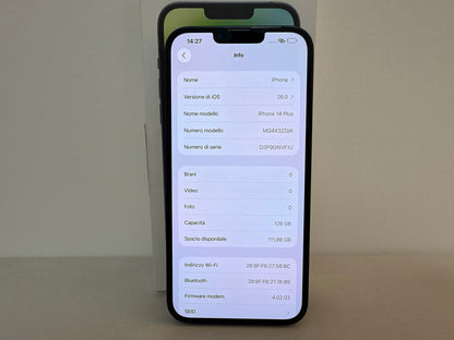 iPhone 14 Plus 128GB Nero 5G