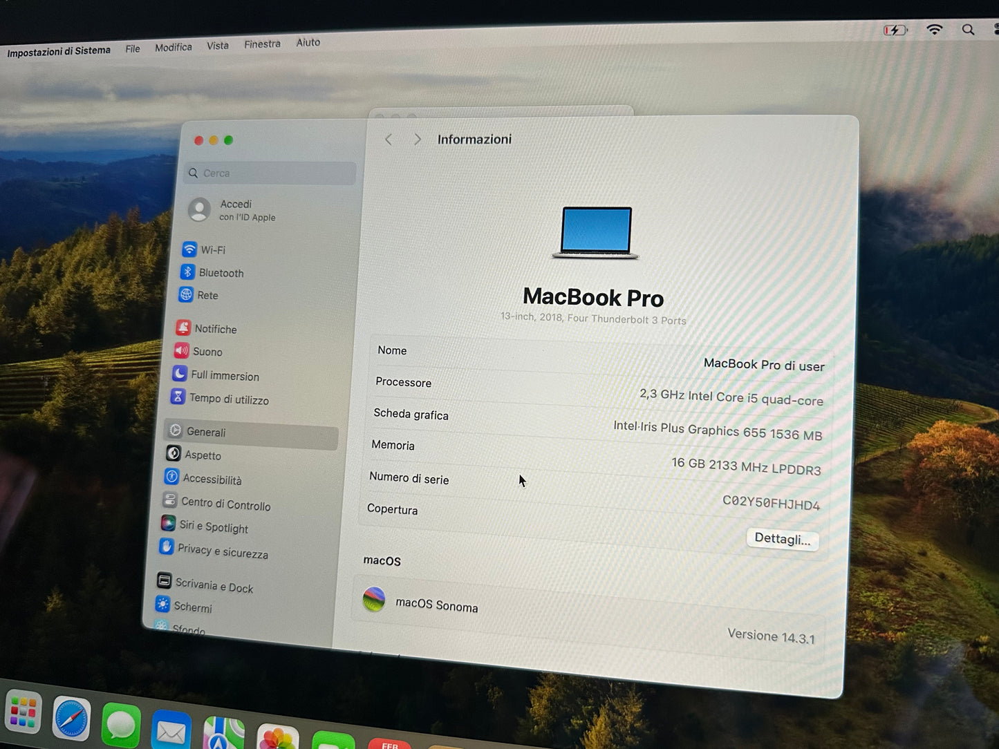 MacBook Pro (2018) [13,3", Touch Bar, Intel Core i5 2,3GHz, 16GB RAM, 512GB SSD, Intel Iris Plus Graphics 655, macOS] grigio