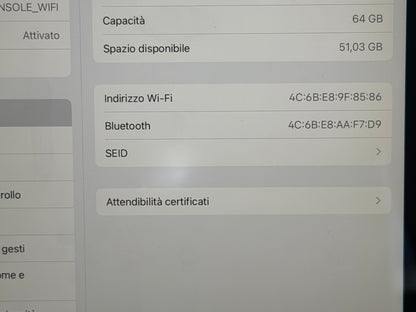 iPad Air 3 (2019) 10.5” 64GB WI-FI Grigio