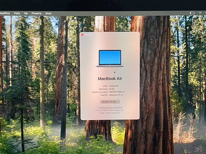 MacBook Air M1 (Late 2020) [13,3", Retina, Apple M1, 8GB RAM, 256GB SSD, Apple 7 Core, macOS] grigio