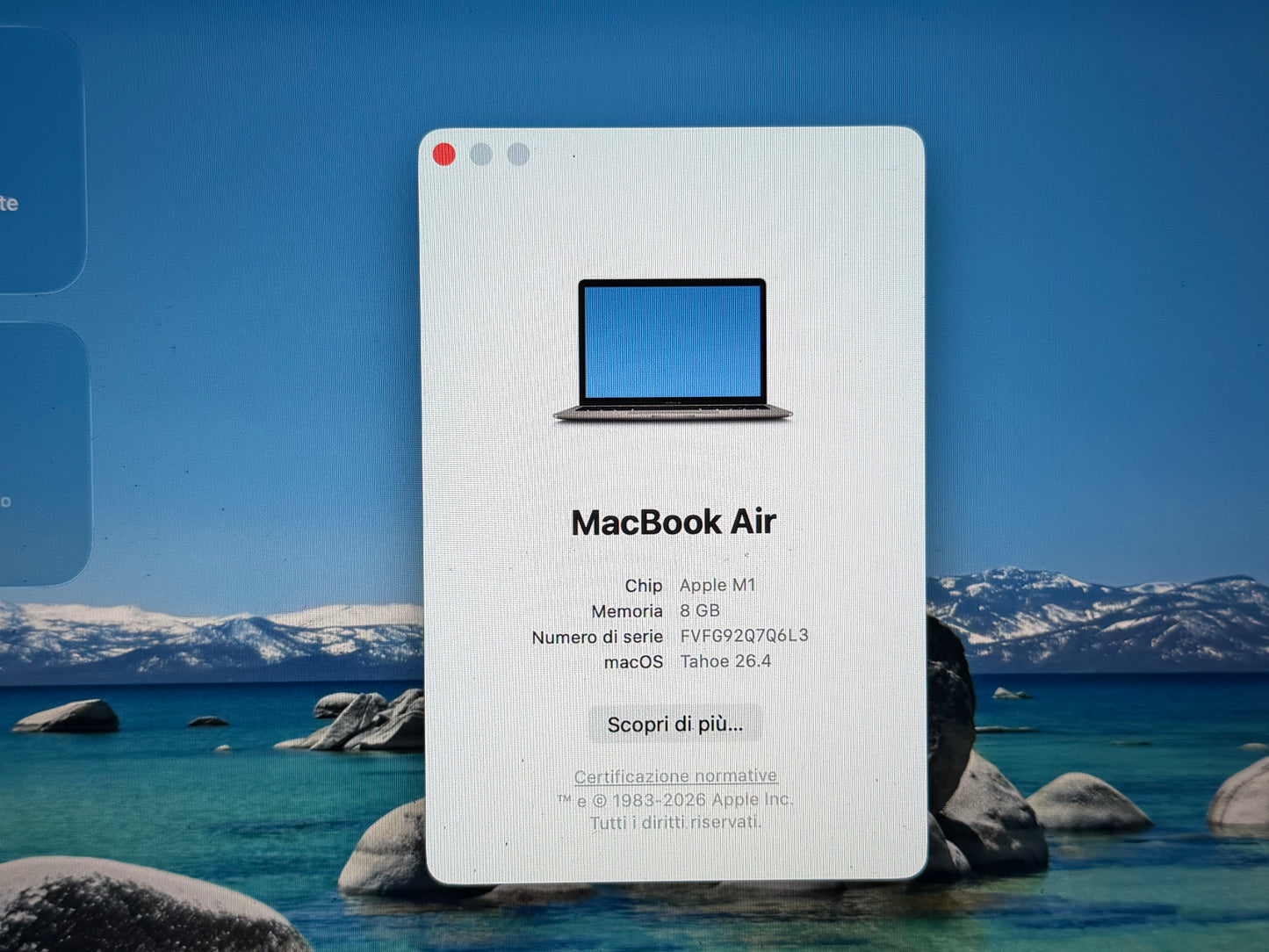 MacBook Air M1 (Late 2020) [13,3", Retina, Apple M1, 8GB RAM, 128GB SSD, Apple 7 Core, macOS] Grigio