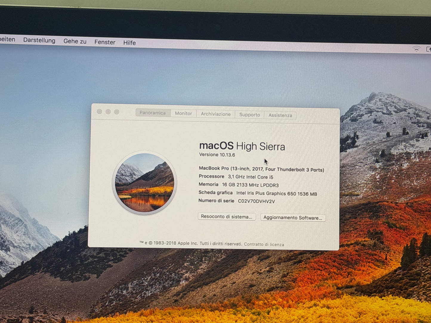 MacBook Pro (2017) [13,3", Retina, Touch Bar, Intel Core i5 3,1GHz, 16GB RAM, 512GB SSD, Intel Iris Plus Graphics 650, macOS] argento