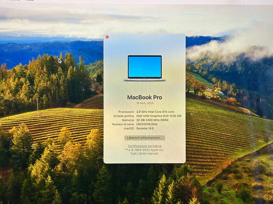 MacBook Pro (2018) [15,4", Touch Bar, Intel Core i9 2,9GHz, 32GB RAM, 512GB SSD, Intel UHD Graphics 630, macOS] grigio