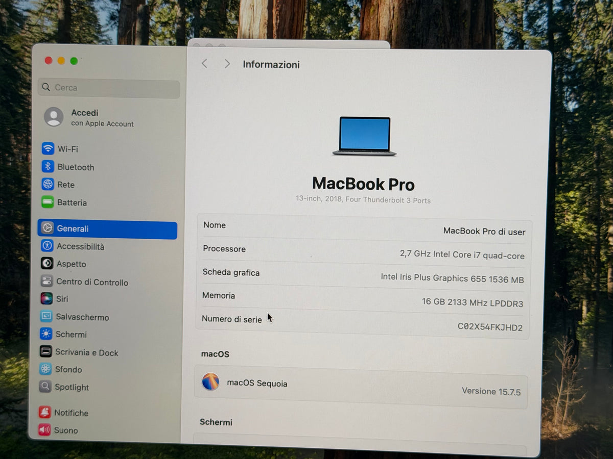 MacBook Pro (2018) [13,3", Touch Bar, Intel Core i7 2,7GHz, 16GB RAM, 256GB SSD, Intel Iris Graphics 655, macOS] Grigio