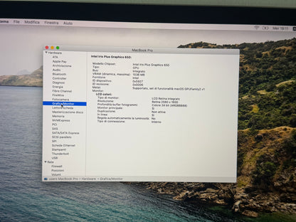 MacBook Pro (2017) [13,3", Retina, Touch Bar, Intel Core i5 3,1GHz, 16GB RAM, 512GB SSD, Intel Iris Plus Graphics 650, macOS] argento