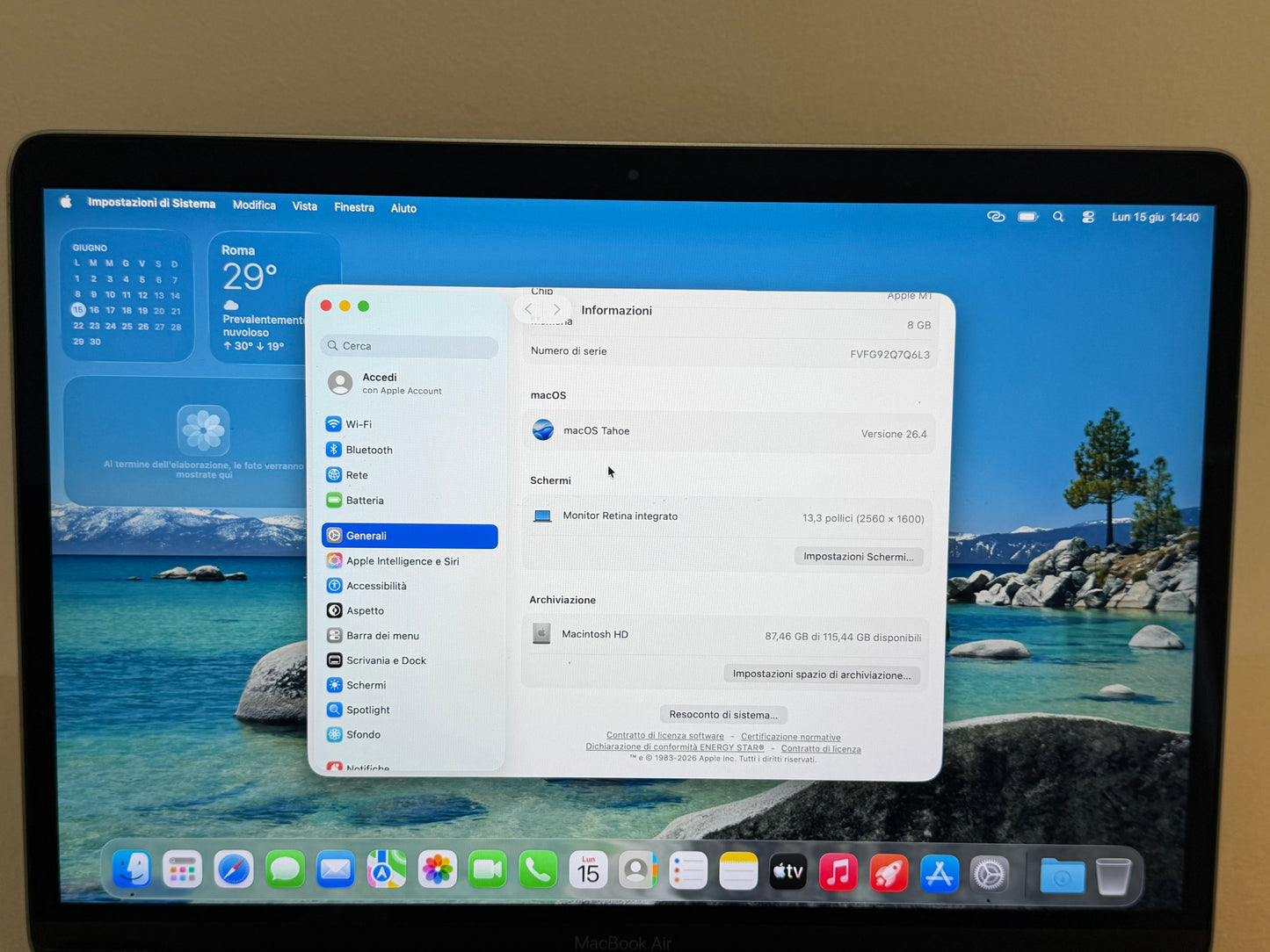 MacBook Air M1 (Late 2020) [13,3", Retina, Apple M1, 8GB RAM, 128GB SSD, Apple 7 Core, macOS] Grigio