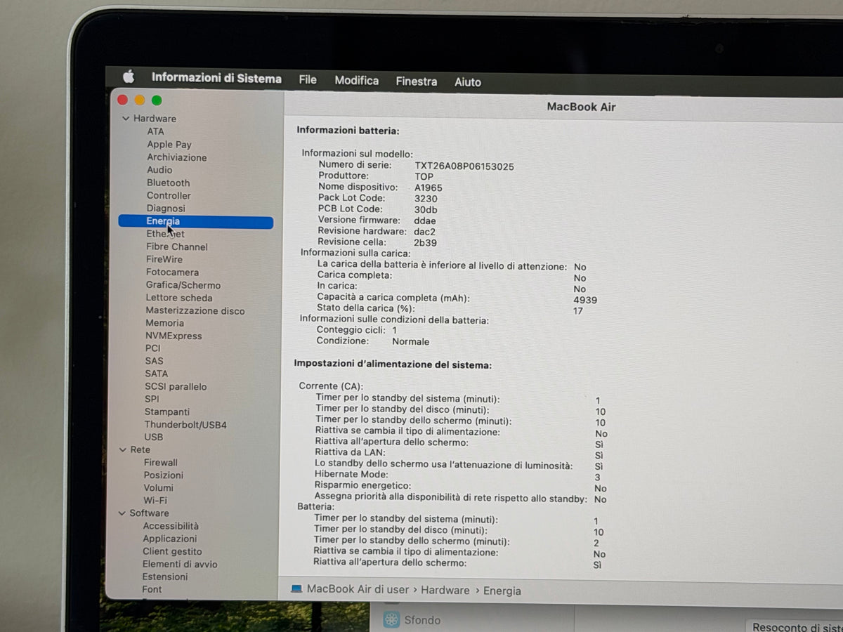 MacBook Air (2020) [13,3", Retina, Intel Core i3 1,1GHz, 8GB RAM, 256GB SSD, Intel Iris Plus Graphics, macOS] argento