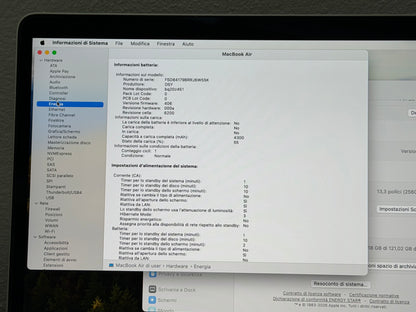MacBook Air (Mid 2019) [13,3", Retina, Intel Core i5 1,6GHz, 8GB RAM, 128GB SSD, Intel UHD Graphics 617, macOS] argento
