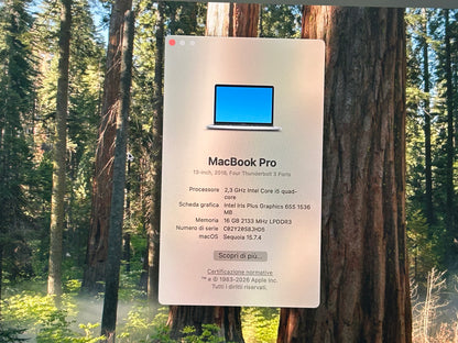 MacBook Pro (2018) [13,3", Touch Bar, Intel Core i5 2,3GHz, 16GB RAM, 512GB SSD, Intel Iris Plus Graphics 655, macOS] Grigio