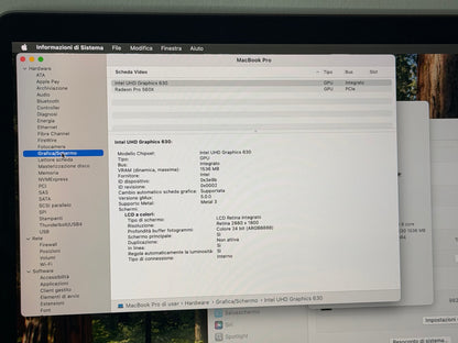 MacBook Pro (2019) [15,4", Touch Bar, Intel Core i9 2,3GHz, 32GB RAM, 1TB SSD, Intel UHD Graphics 630 + AMD Radeon Pro 560X, macOS] Grigio