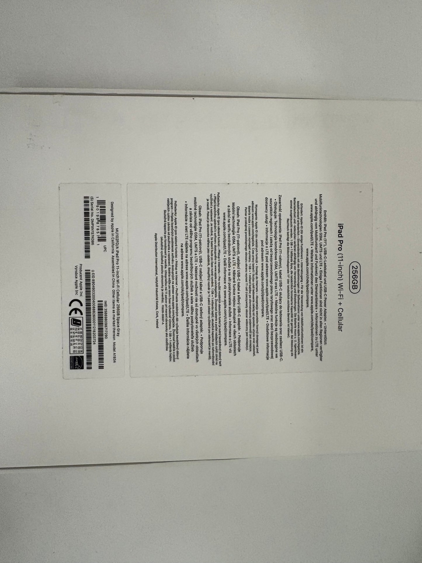 iPad Pro (2018) 11” 256GB 4G - Grigio