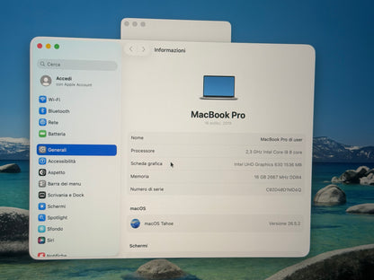 MacBook Pro (2019) [16", Touch Bar, Intel Core i9 2, 3GHz, 16GB RAM, 1TB SSD, AMD Radeon Pro 5500M, Mac OS X] argento
