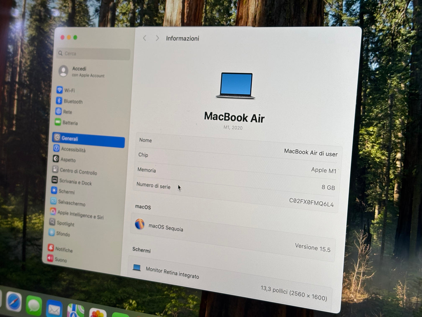 MacBook Air M1 (Late 2020) [13,3", Retina, Apple M1, 8GB RAM, 256GB SSD, Apple 7 Core, macOS] Argento