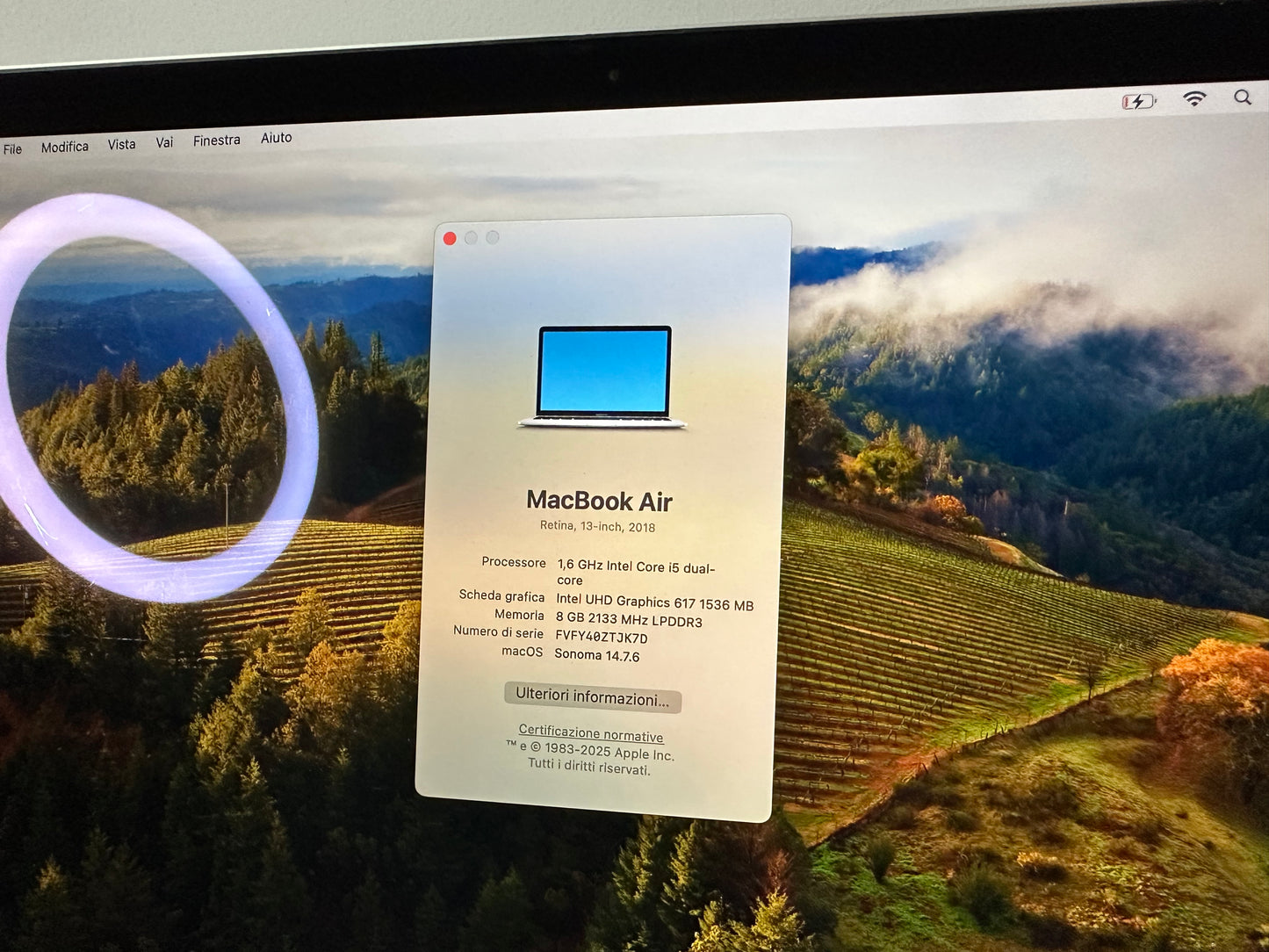 MacBook Air (2018) [13,3", Retina, Intel Core i5 6GHz, 8GB RAM, 256GB SSD, Intel UHD Graphics 617, macOS] argento
