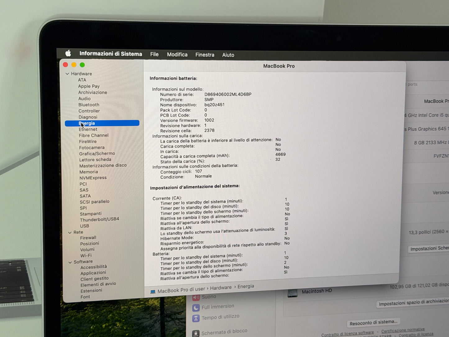 MacBook Pro (2019) [13,3", Touch Bar, Intel Core i5 1,4GHz, 8GB RAM, 128GB SSD, Intel Iris Plus Graphics 645, Mac OS X] argento