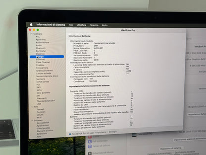 MacBook Pro (2019) [13,3", Touch Bar, Intel Core i5 1,4GHz, 8GB RAM, 128GB SSD, Intel Iris Plus Graphics 645, Mac OS X] argento