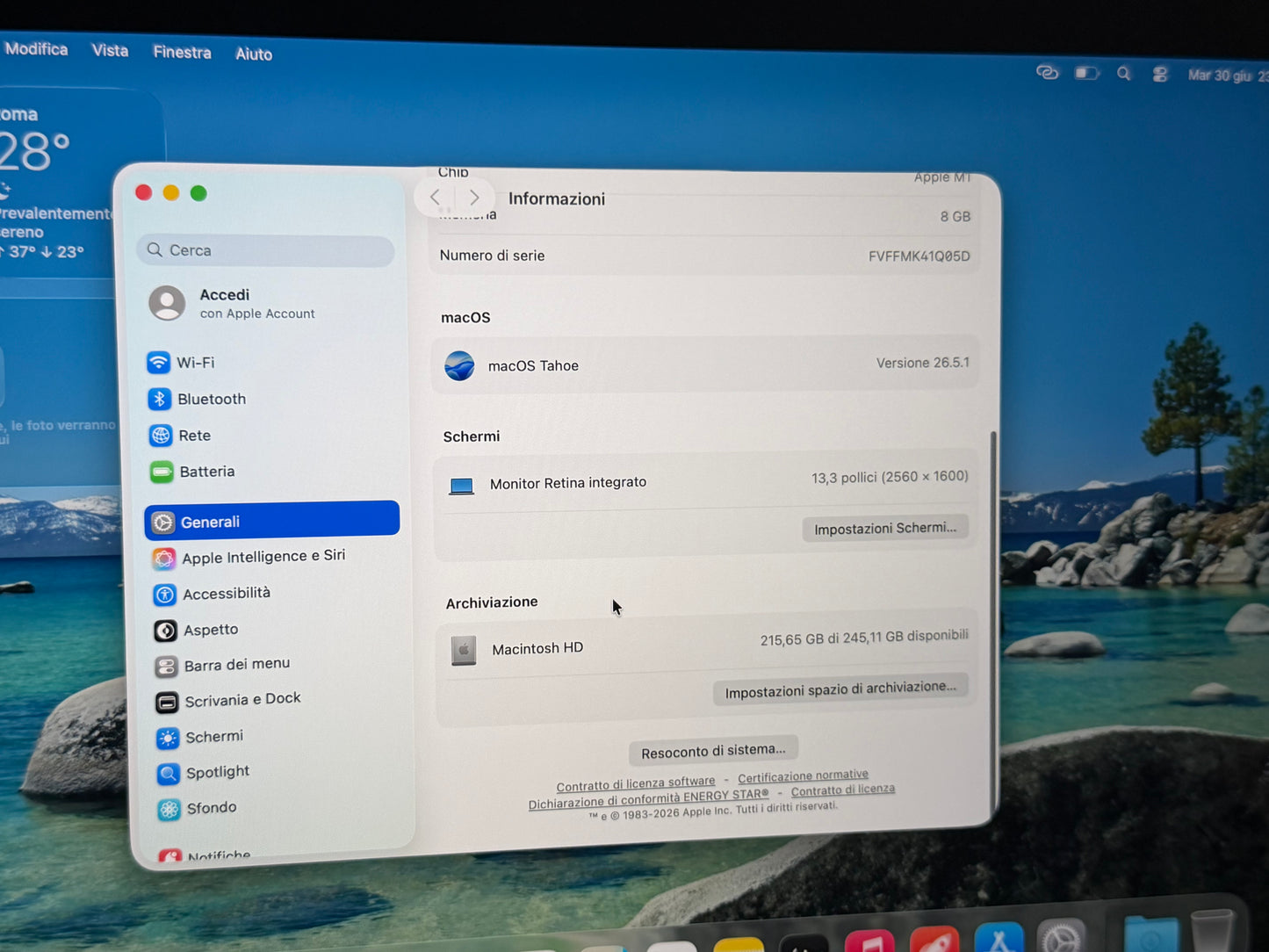 MacBook Pro (2020) M1 [13,3", Touch Bar, Apple M1 3,2GHz, 8GB RAM, 256GB SSD, Apple 8 Core, macOS] Grigio