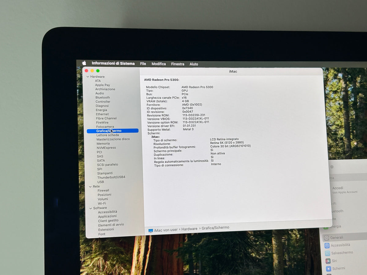 iMac (Mid 2020) [27", 5K Retina, Intel Core i5 3,1GHz, 8GB RAM, 256GB SSD, AMD Radeon Pro 5300, macOS] argento