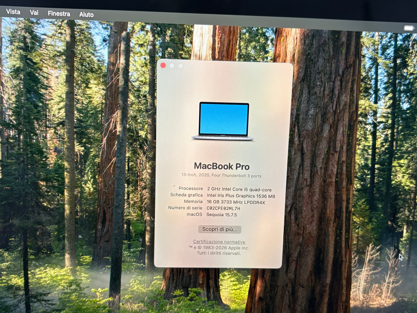 MacBook Pro (2020) [13,3", Touch Bar, Intel Core i5 2,0GHz, 16GB RAM, 512GB SSD, Intel Iris Plus Graphics, macOS] Grigio