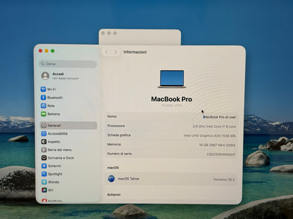 MacBook Pro (2019) [16", Touch Bar, Intel Core i7 2,6GHz, 16GB RAM, 512GB SSD, Intel UHD Graphics 630 + AMD Radeon Pro 5300M, Mac OS] argento