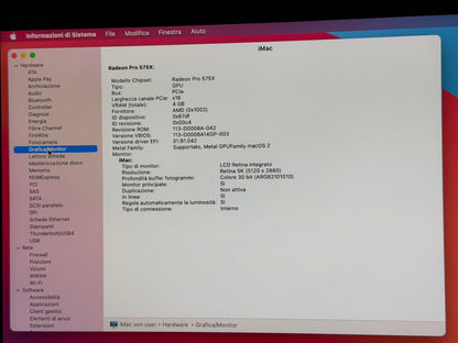 iMac (2019) [27", 5K, Retina, Intel Core i5 3,1GHz, 40GB RAM, 256GB SSD, AMD Radeon Pro 575X, Mac OS] argento