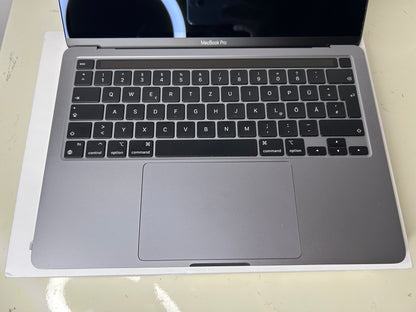 MacBook Pro (Mid 2022) [13,3", Liquid Retina, Touch Bar, Apple M2 8-Core 3,2GHz, 8GB RAM, 512GB SSD, Apple 10-Core, macOS] Grigio