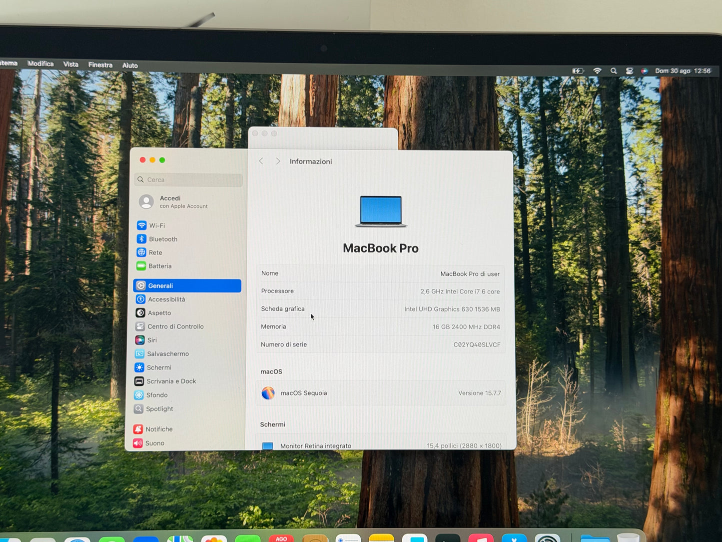 MacBook Pro (2019) [15,4", Touch Bar, Intel Core i7 2,6GHz, 16GB RAM, 256GB SSD, Intel UHD Graphics 630, Mac OS X] Grigio