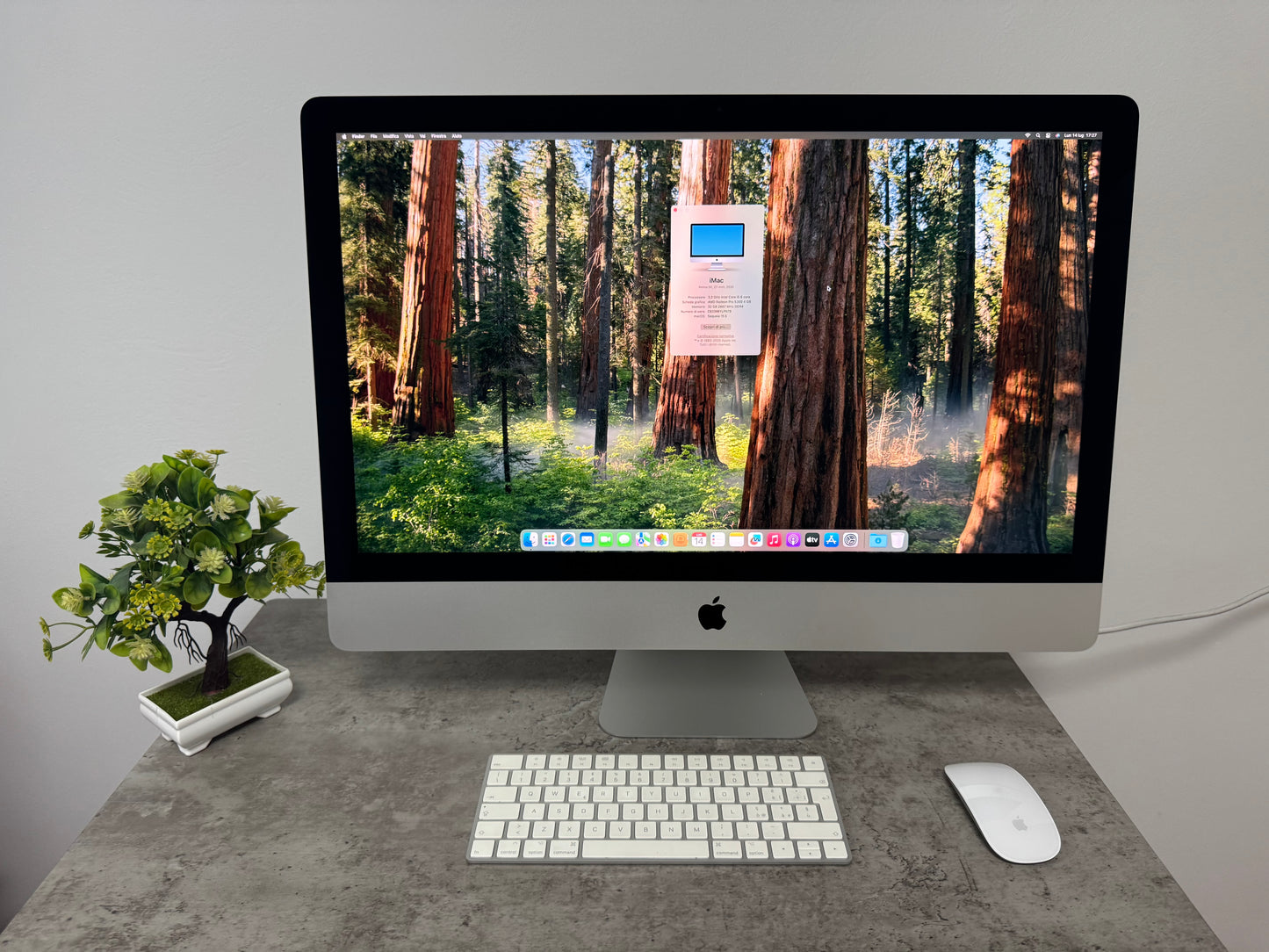 iMac (2020) [27", 5K Retina, Intel Core i5 3,3GHz, 32GB RAM, 1TB SSD, AMD Radeon PR0 5300 4GB, macOS] argento