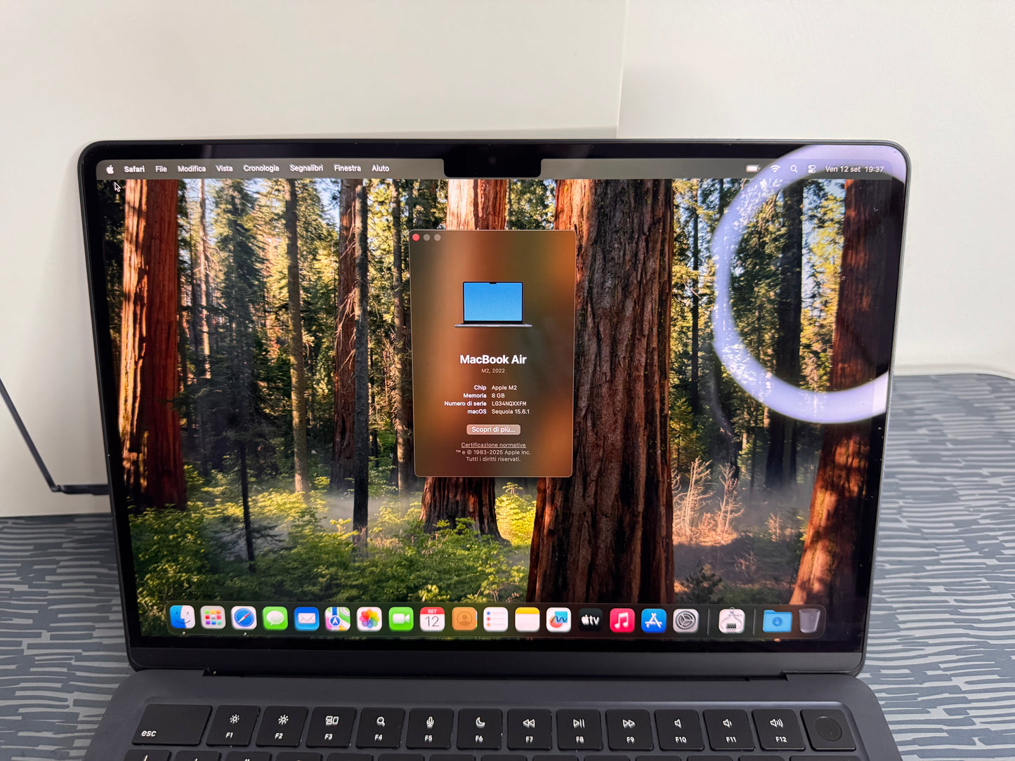 MacBook Air (2022) [13,6" Retina, M2 8 Core 3,2GHz, 8GB RAM, 256GB SSD, 8-CoreGPU, macOS] mezzanotte