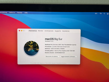 MacBook Pro (2017) [13,3", Intel Core i5 2,3GHz, 8GB RAM, 512GB SSD, Intel Iris Plus Graphics 640, macOS] Grigio