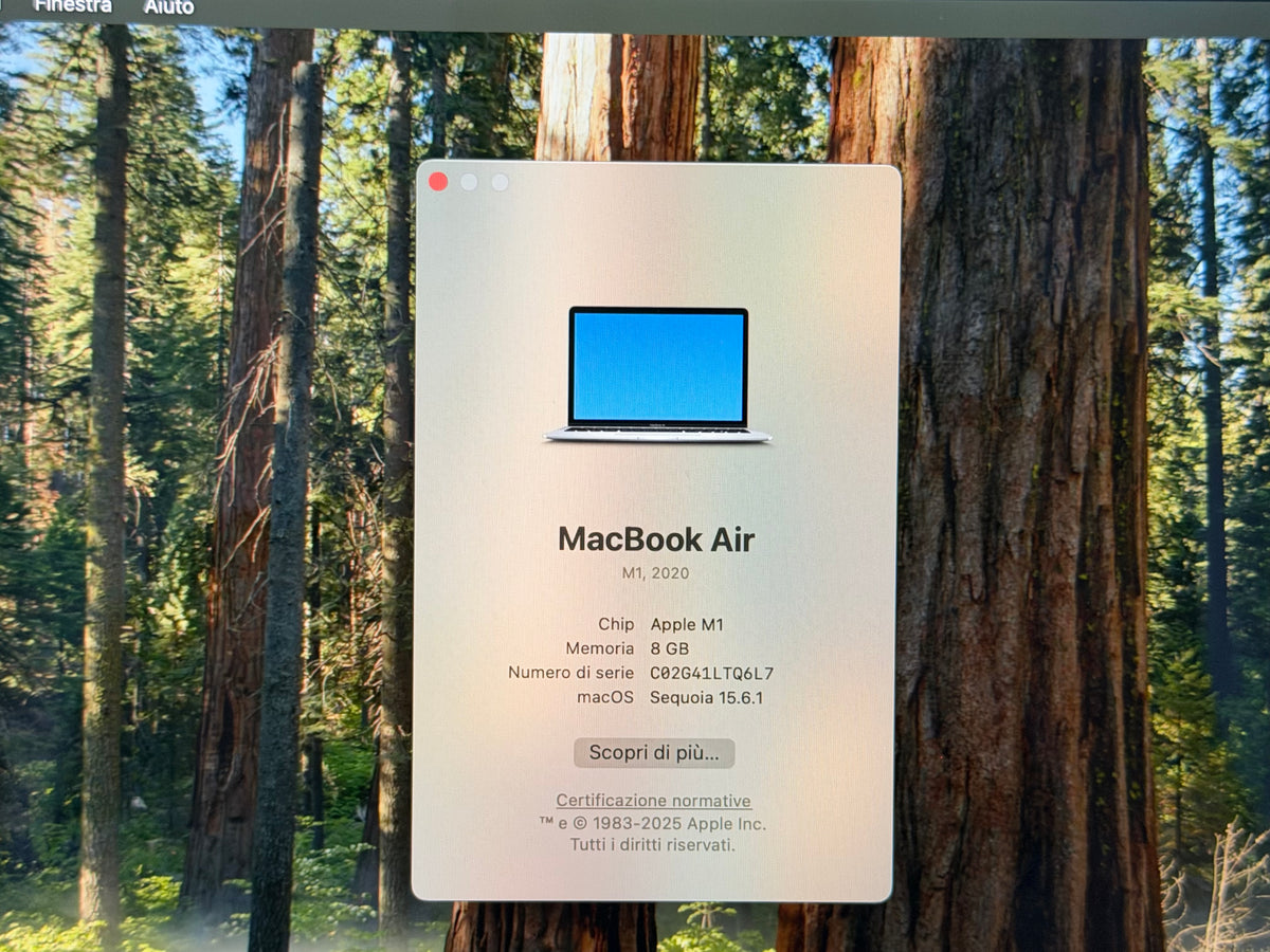 MacBook Air M1 (Late 2020) [13,3", Retina, Apple M1, 8GB RAM, 256GB SSD, Apple 7 Core, macOS] Grigio