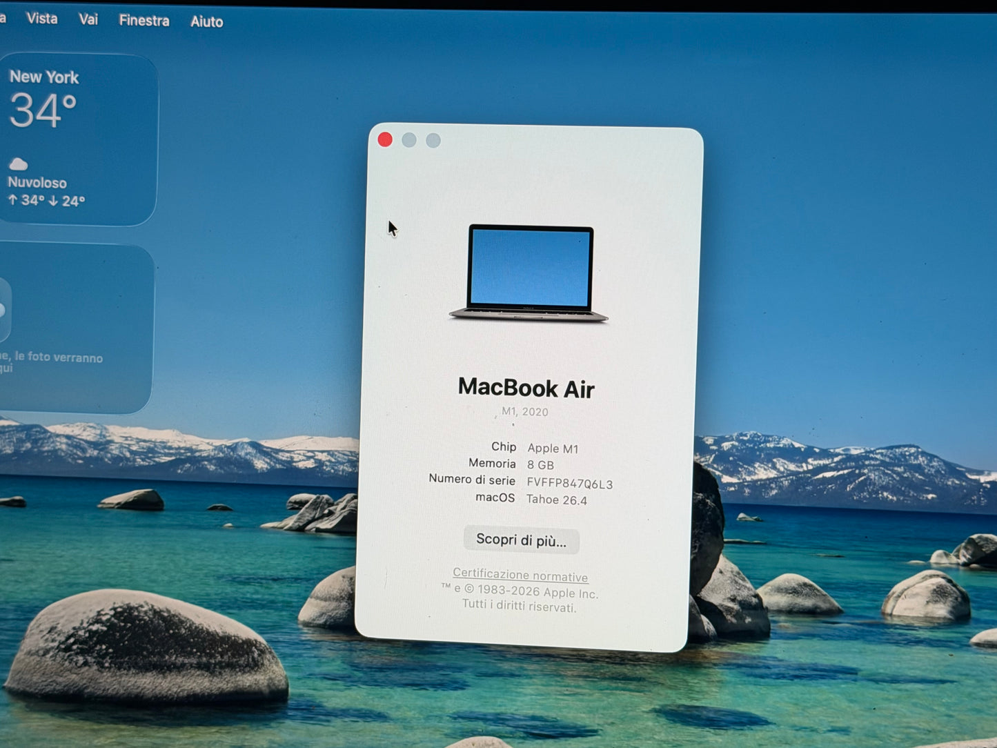 MacBook Air M1 (Late 2020) [13,3", Retina, Apple M1, 8GB RAM, 128GB SSD, Apple 7 Core, macOS] Grigio
