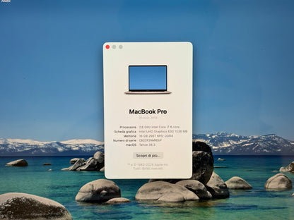 MacBook Pro (2019) [16", Touch Bar, Intel Core i7 2,6GHz, 16GB RAM, 512GB SSD, Intel UHD Graphics 630 + AMD Radeon Pro 5300M, Mac OS] argento