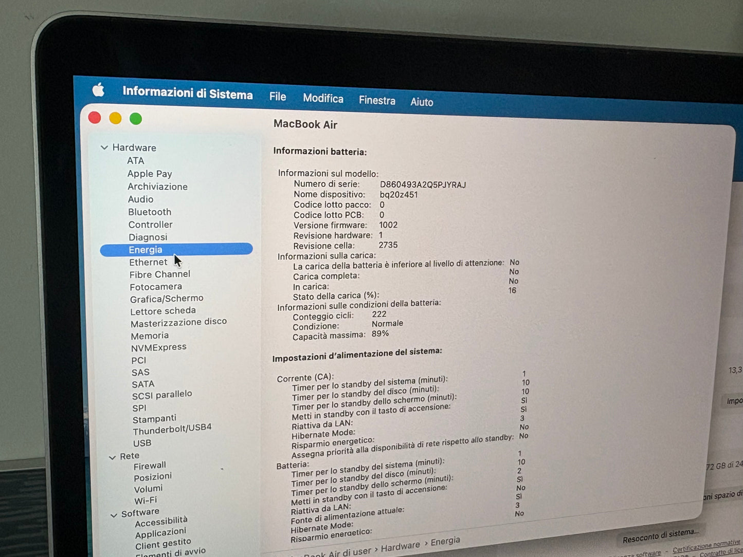 MacBook Air M1 (Late 2020) [13,3", Retina, Apple M1, 8GB RAM, 256GB SSD, Apple 7 Core, macOS] argento