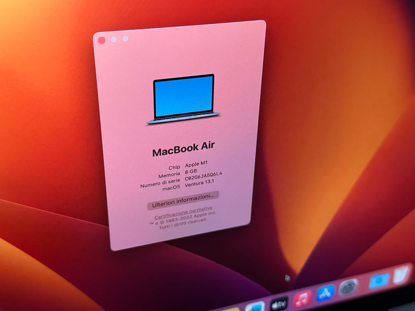 MacBook Air M1 (Late 2020) [13,3", Retina, Apple M1, 8GB RAM, 256GB SSD, Apple 7 Core, macOS] Grigio