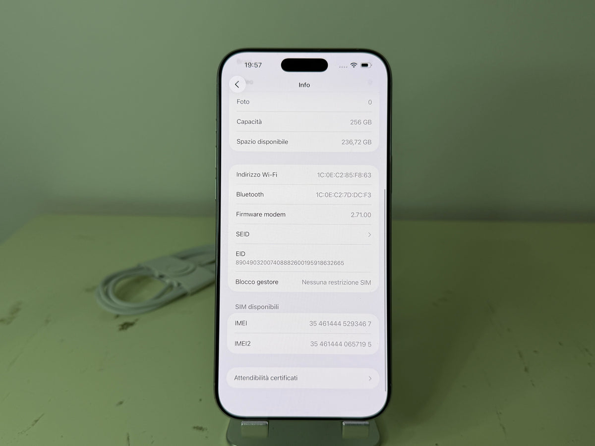 iPhone 16 Pro Max 256GB 5G - Titanio Bianco