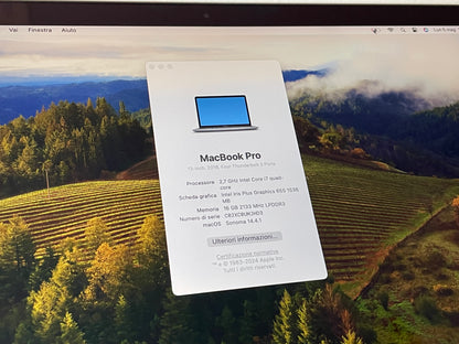 MacBook Pro (2018) [13,3", Touch Bar, Intel Core i7 2,7GHz, 16GB RAM, 512GB SSD, Intel Iris Graphics 655, macOS] grigio