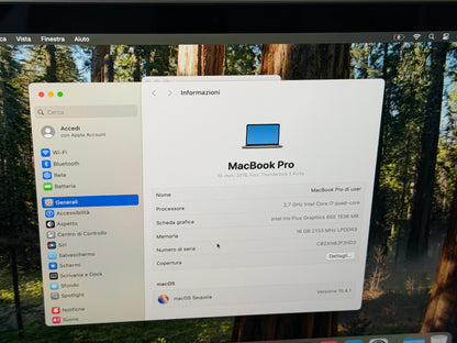 MacBook Pro (2018) [13,3", Touch Bar, Intel Core i7 2,7GHz, 16GB RAM, 512GB SSD, Intel Iris Graphics 655, macOS] Grigio