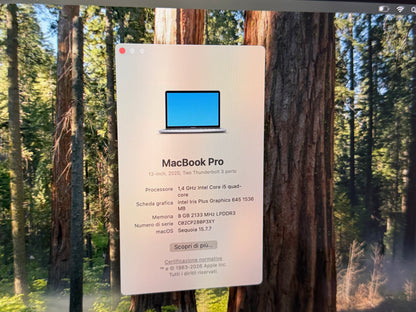 MacBook Pro (2020) [13,3", Touch Bar, Intel Core i5 1,4GHz, 8GB RAM, 256GB SSD, Intel Iris Plus Graphics 645, macOS] argento