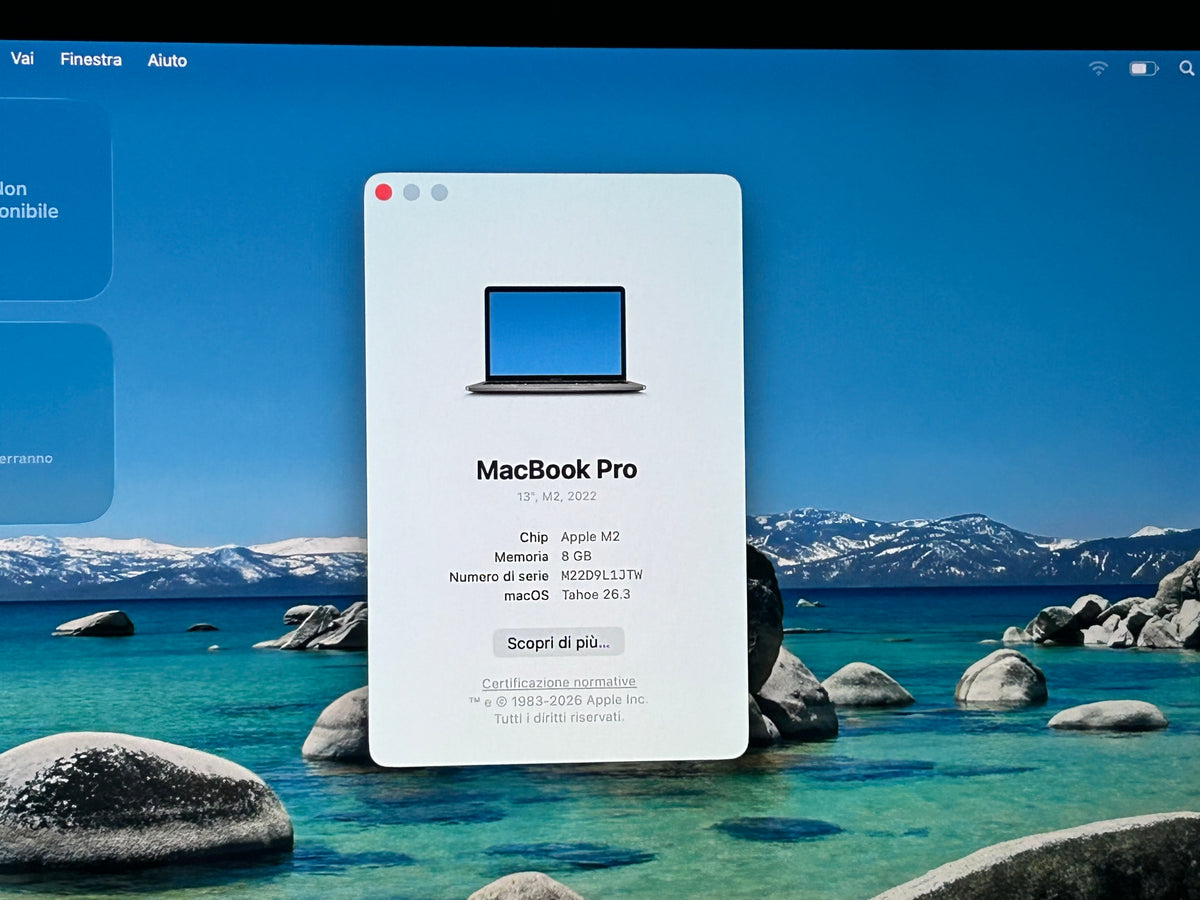 MacBook Pro (Mid 2022) [13,3", Liquid Retina, Touch Bar, Apple M2 8-Core 3,2GHz, 8GB RAM, 512GB SSD, Apple 10-Core, macOS] Grigio