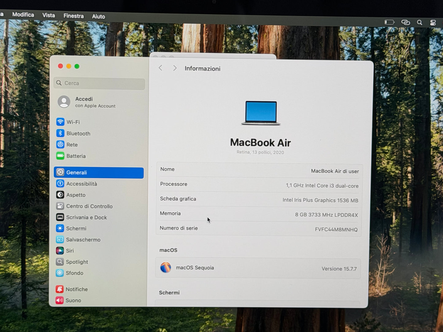MacBook Air (2020) [13,3", Retina, Intel Core i3 1,1GHz, 8GB RAM, 256GB SSD, Intel Iris Plus Graphics, macOS] argento