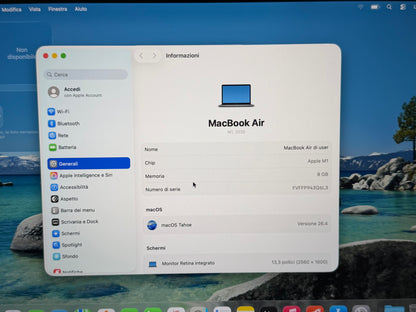 MacBook Air M1 (Late 2020) [13,3", Retina, Apple M1, 8GB RAM, 128GB SSD, Apple 7 Core, macOS] Grigio