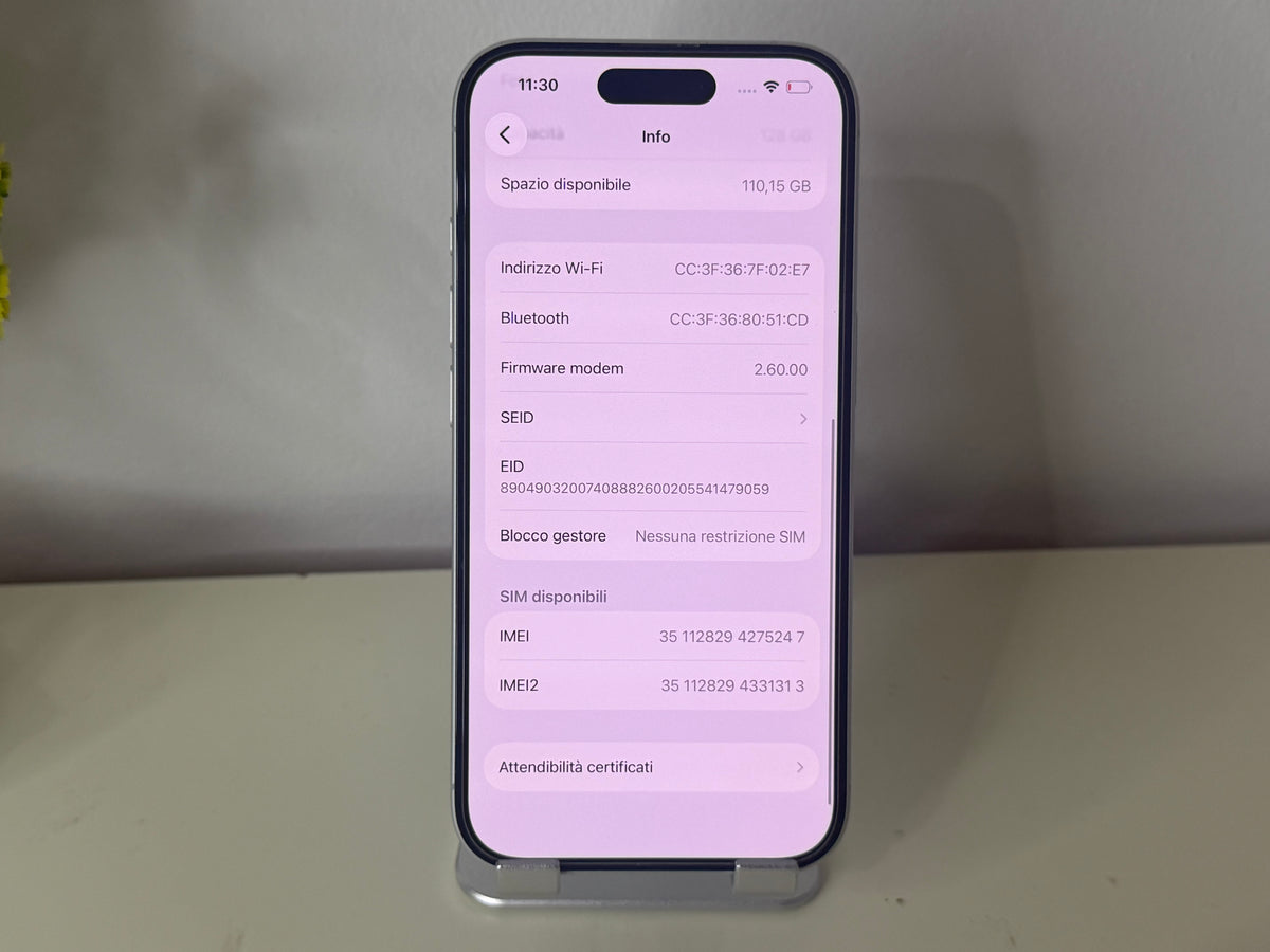 iPhone 16 128GB Bianco 5G