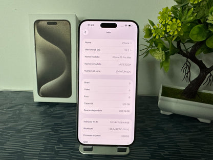 iPhone 15 Pro Max 512GB Titanio Bianco